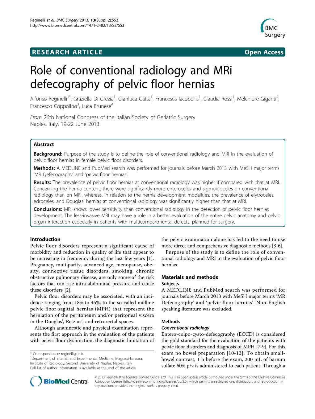 Role of Conventional Radiology and Mri Defecography of Pelvic Floor