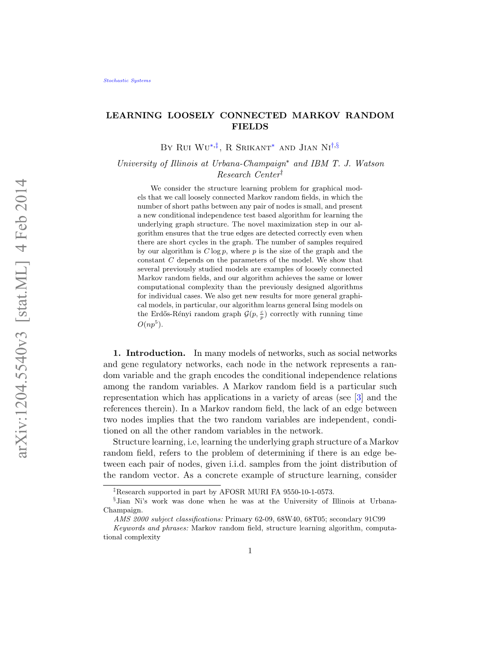 Learning Loosely Connected Markov Random Fields