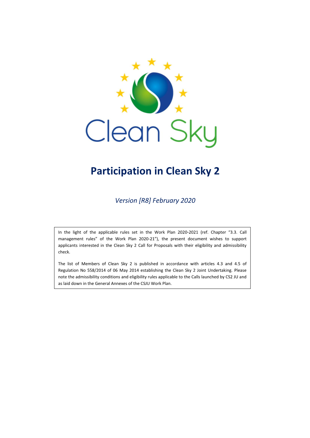 Participation in Clean Sky 2