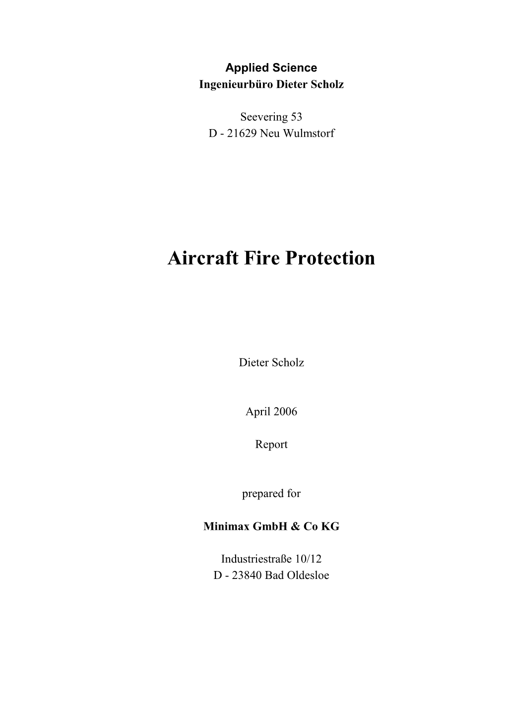 Aircraft Fire Protection