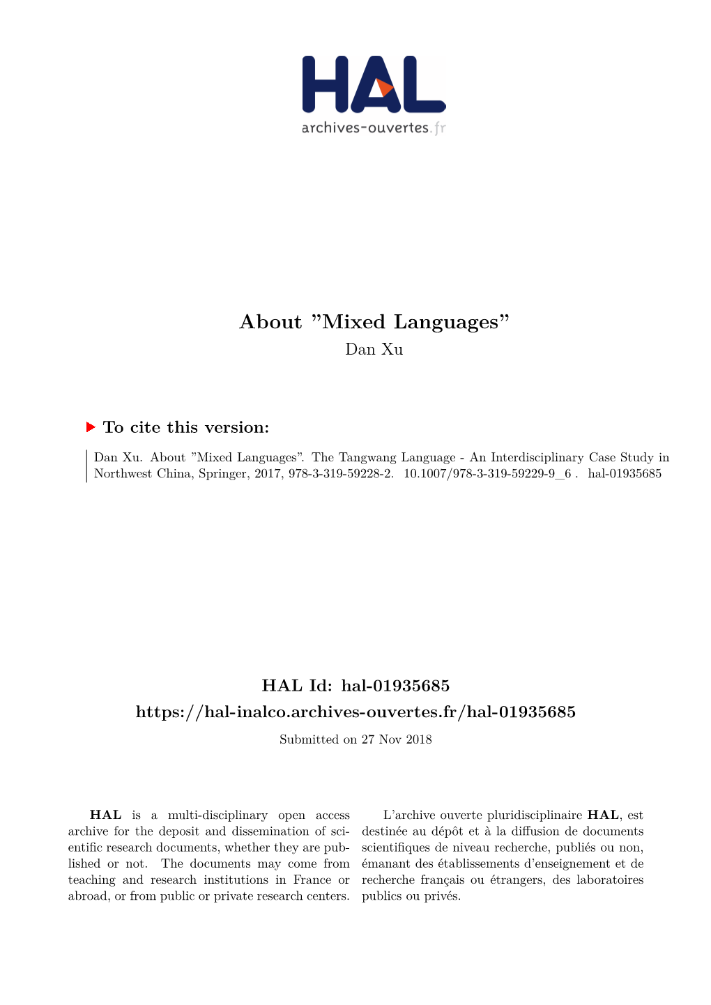 About ''Mixed Languages''