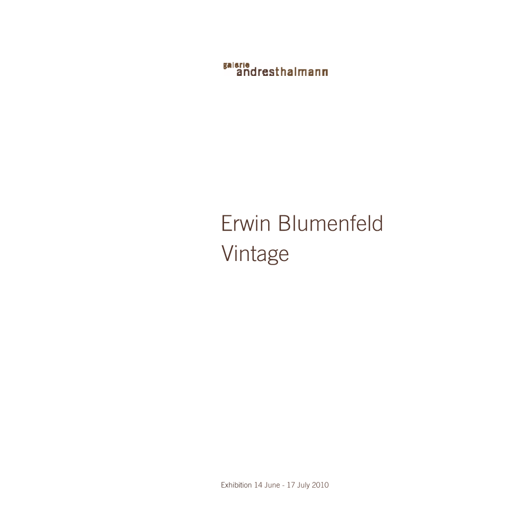 Vintage Erwin Blumenfeld