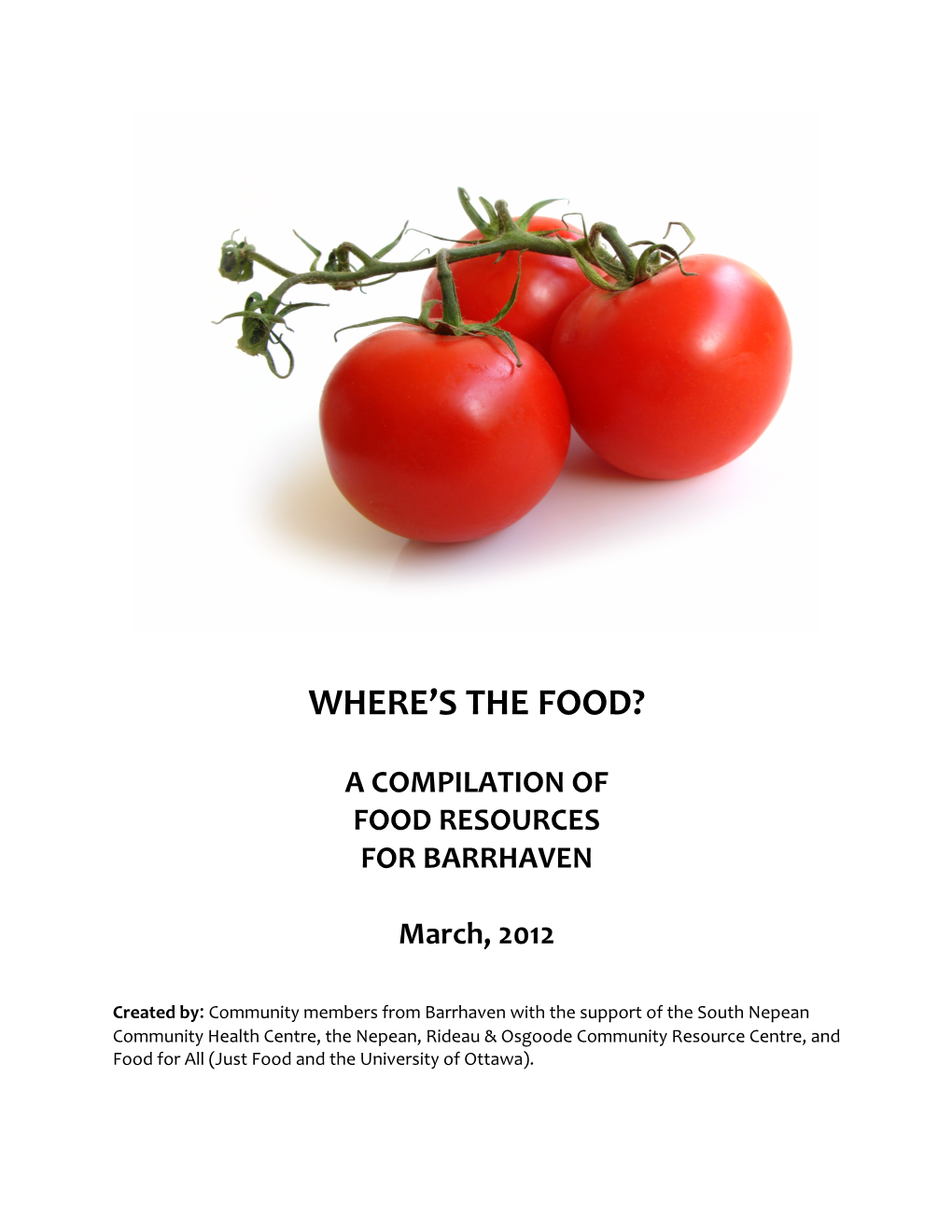 Where's the Food: a Compilation of Food Resources For