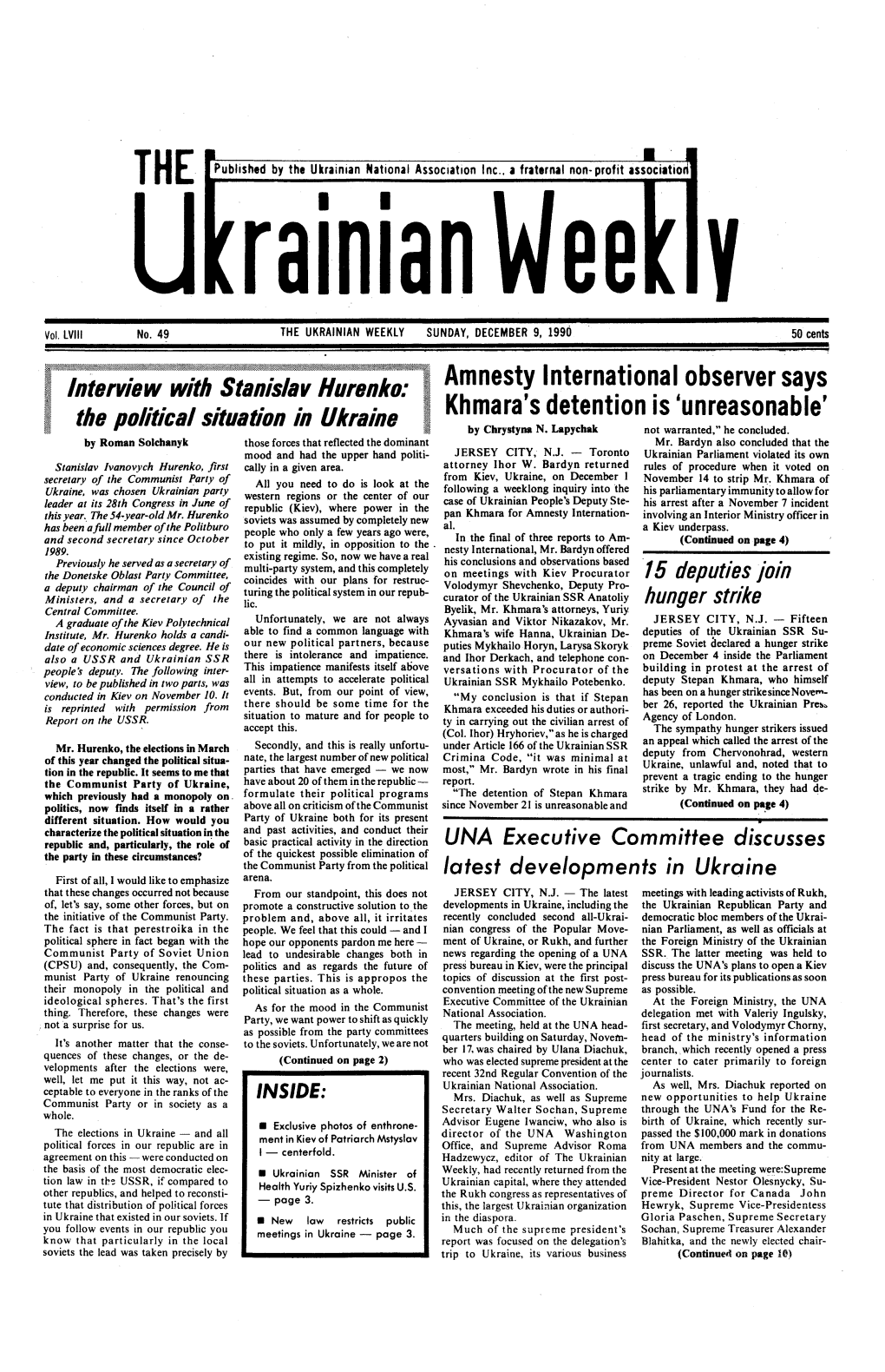 The Ukrainian Weekly 1990, No.49