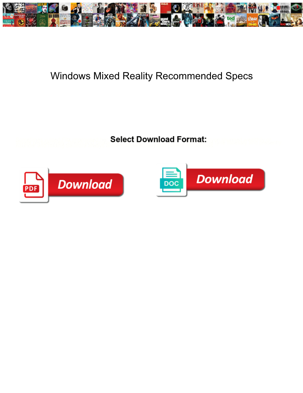 Windows Mixed Reality Recommended Specs