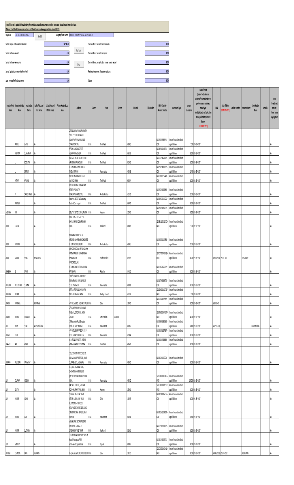 Dividend 2006-07 Iepf-1A-Bsml