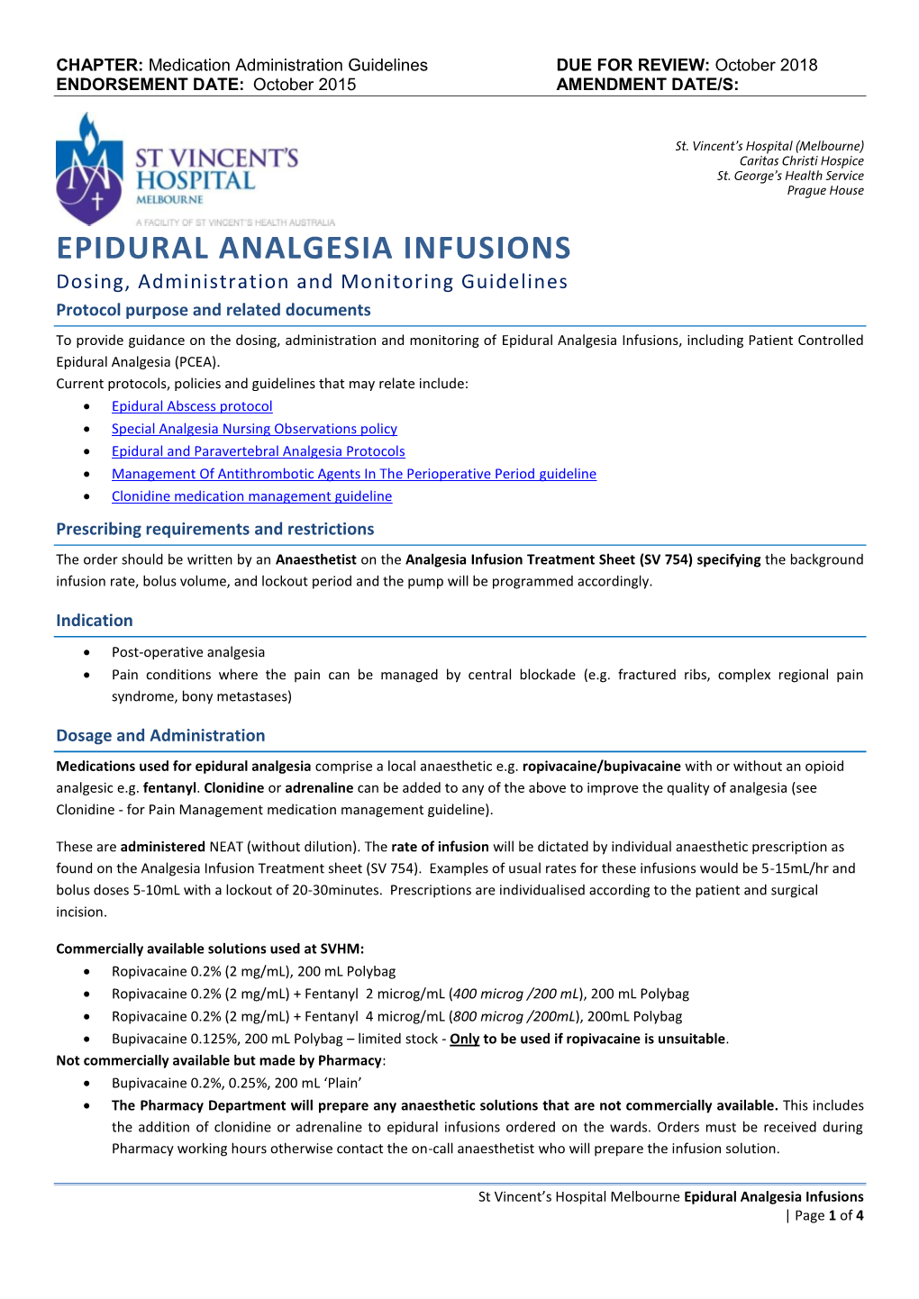 Epidural Analgesia