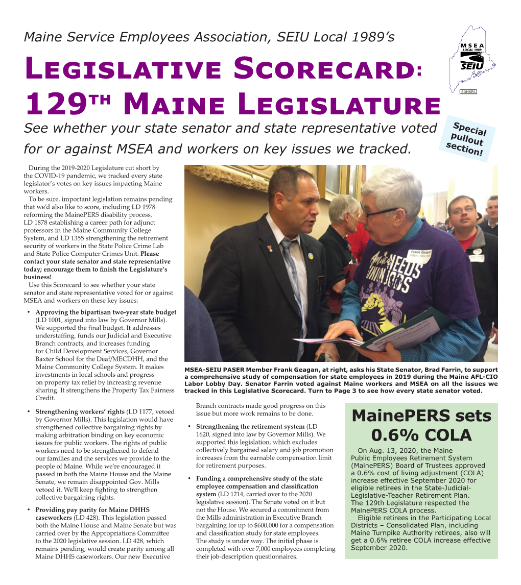 Legislative Scorecard