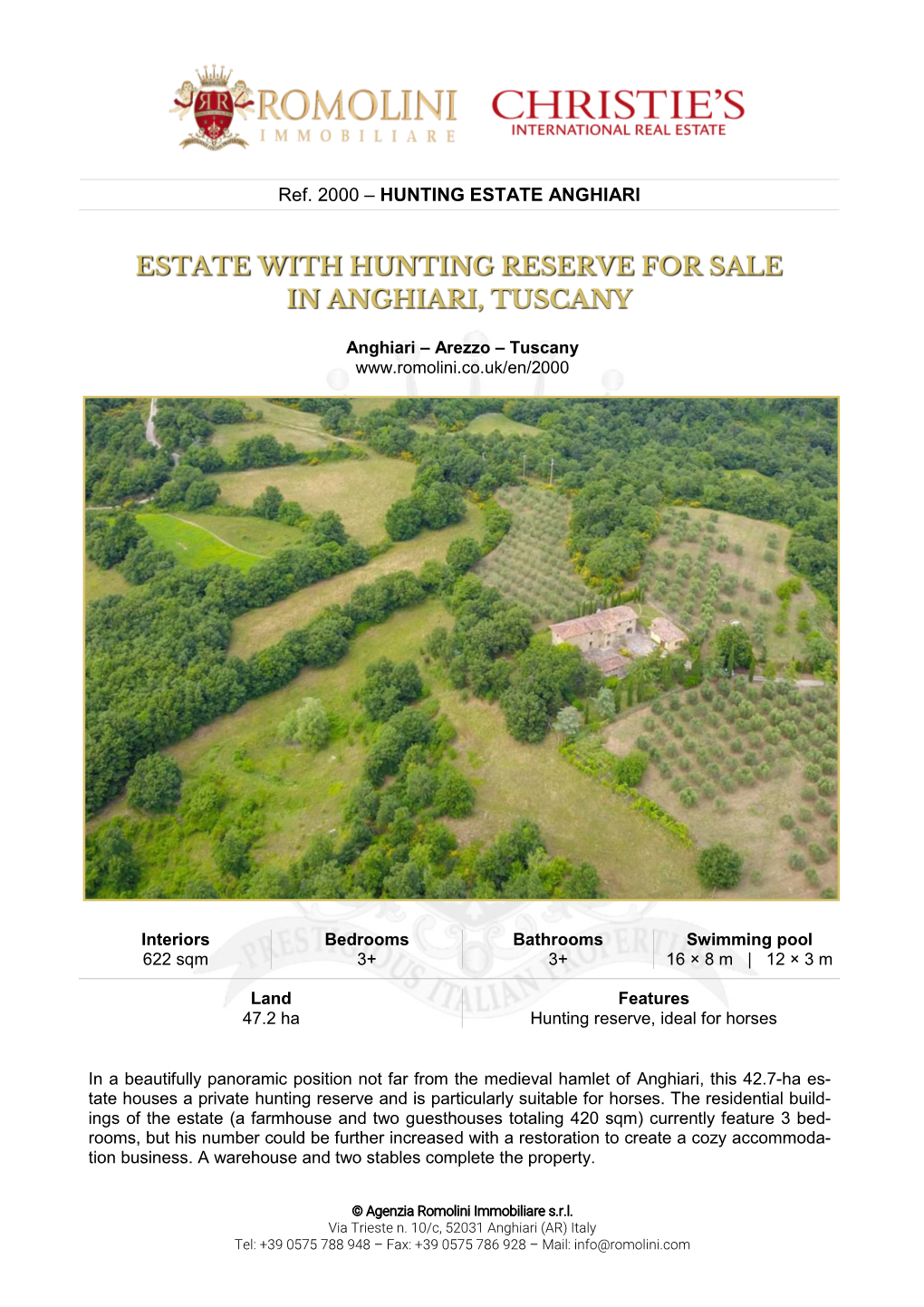 Ref. 2000 – HUNTING ESTATE ANGHIARI