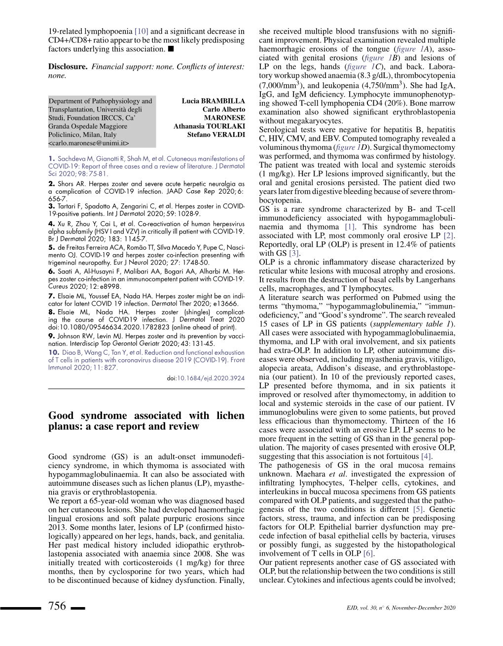 Good Syndrome Associated with Lichen Planus: a Case Report And