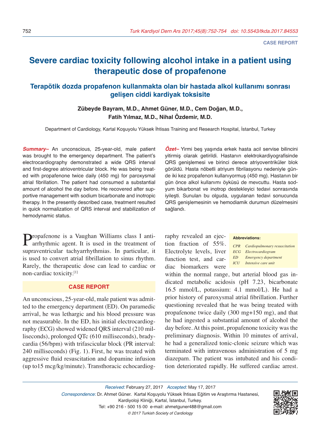 Severe Cardiac Toxicity Following Alcohol Intake in a Patient Using Therapeutic Dose of Propafenone