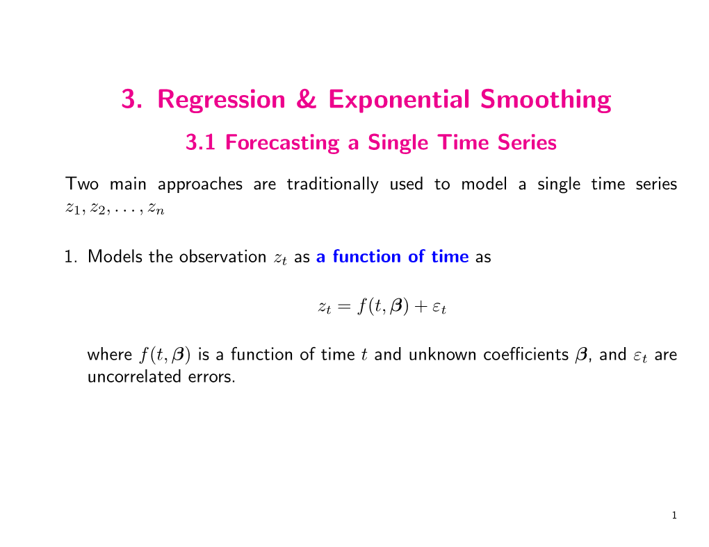 3. Regression & Exponential Smoothing