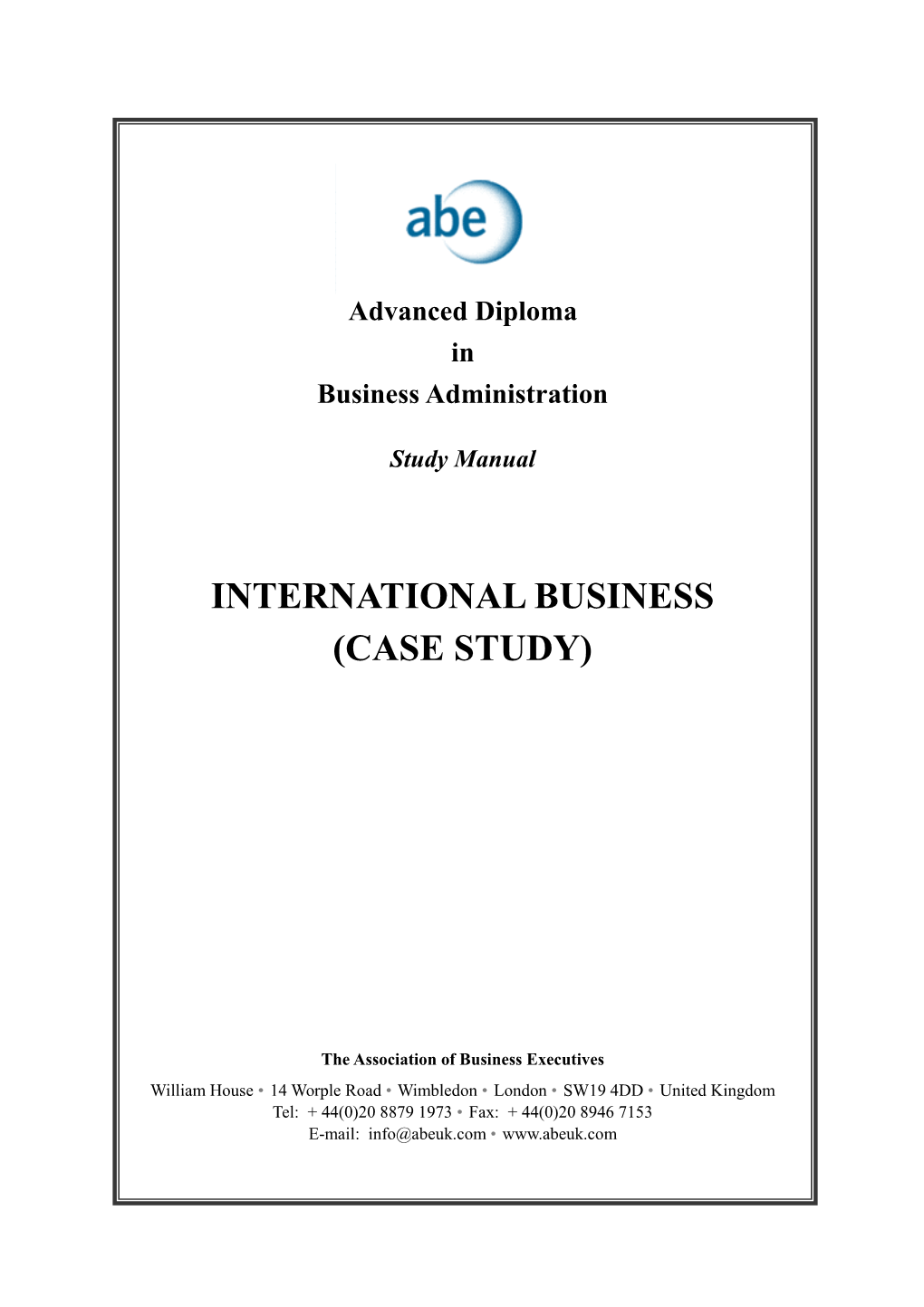 International Business (Case Study)