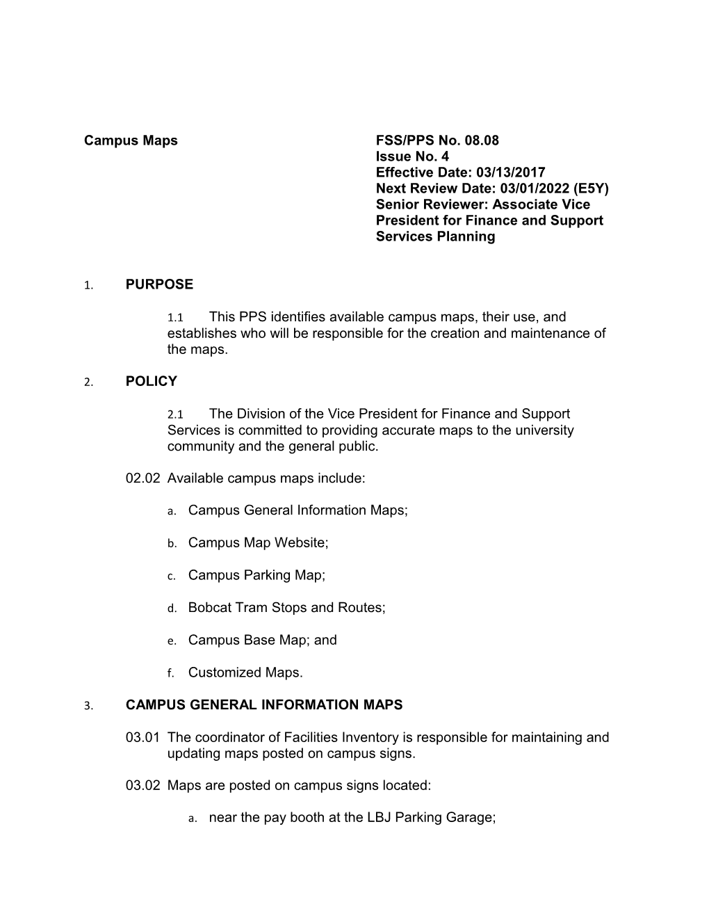 Campus Maps FSS/PPS No. 08.08