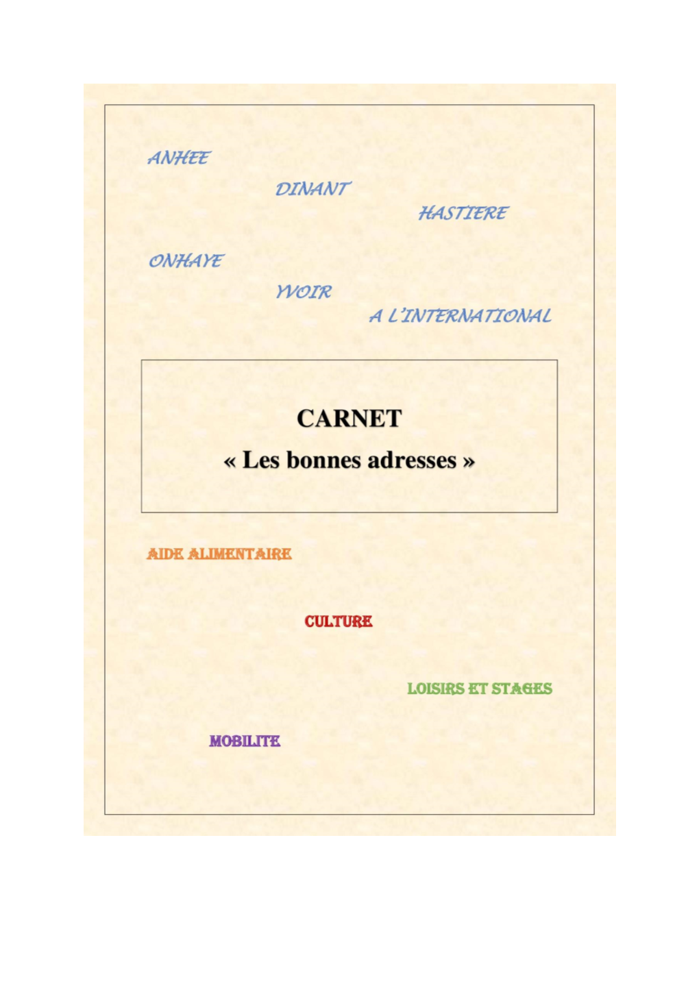 Carnet Des Bonnes Adresses