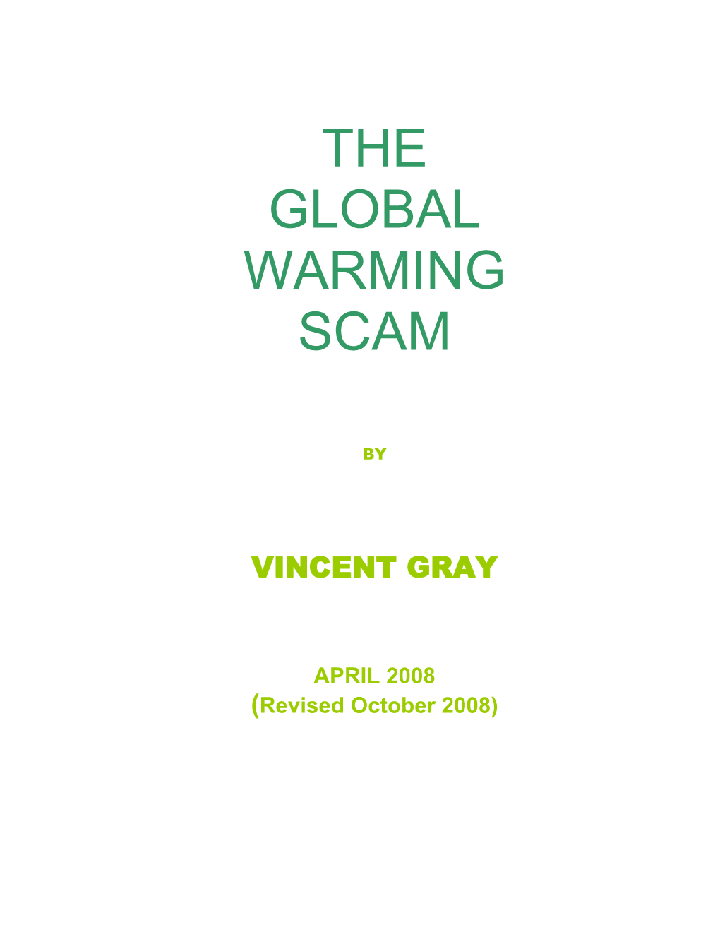 The Global Warming Scam