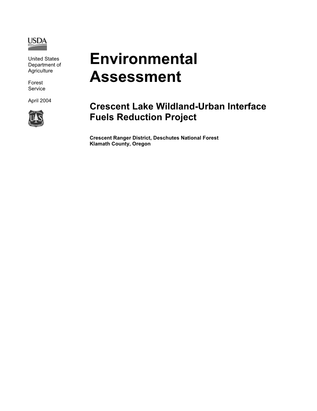 Environmental Assessment Crescent Lake