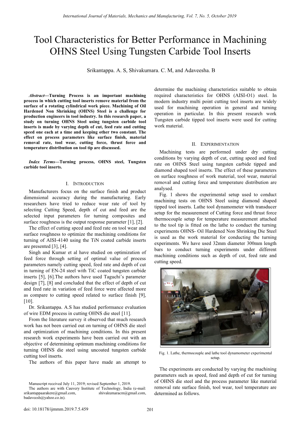 Tool Characteristics for Better Performance in Machining OHNS Steel Using Tungsten Carbide Tool Inserts