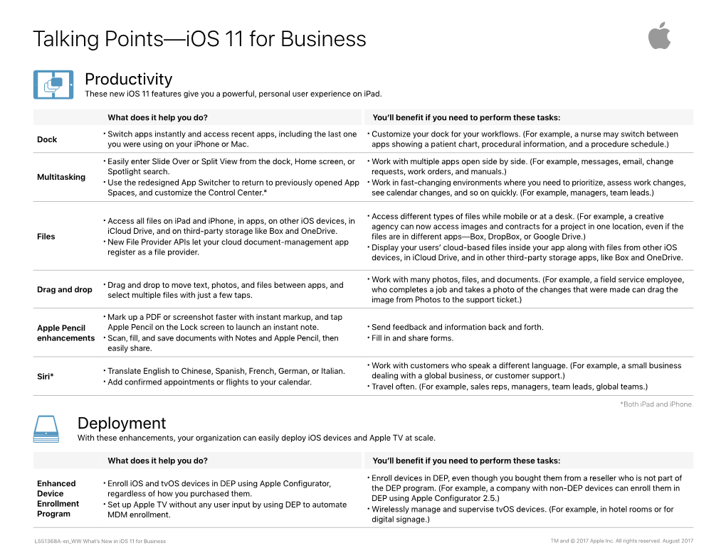 Ios 11 for Business 