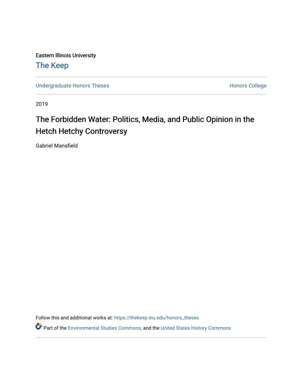 Politics, Media, and Public Opinion in the Hetch Hetchy Controversy