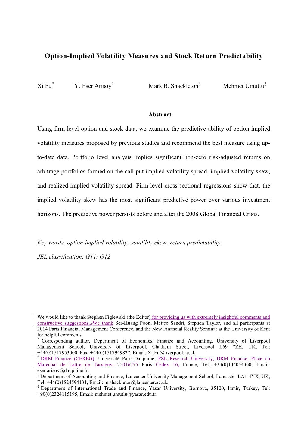 Option-Implied Volatility Measures and Stock Return Predictability