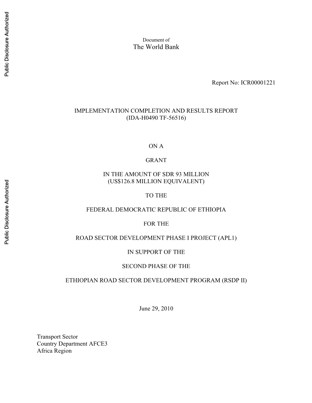 World Bank Document