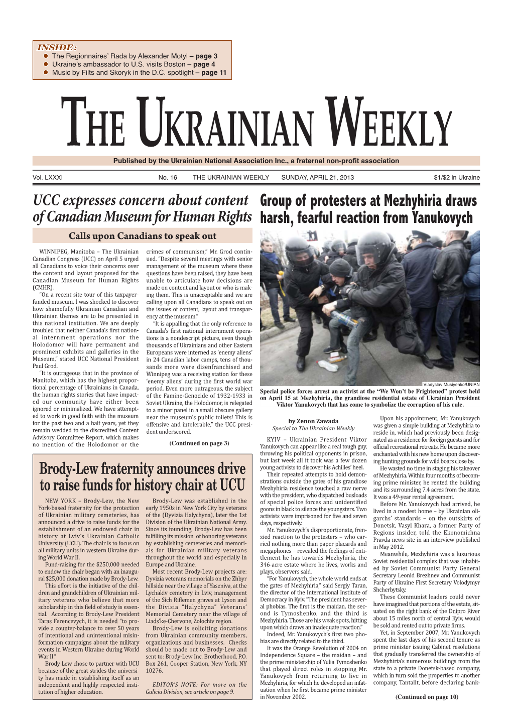 The Ukrainian Weekly 2013, No.16