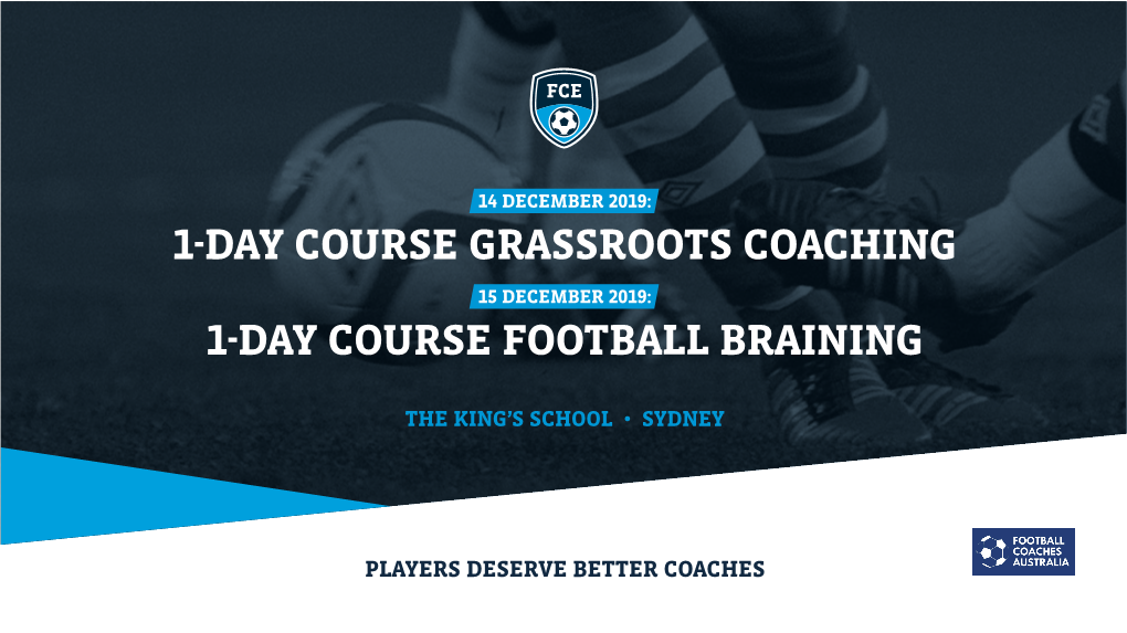 1-Day Football Braining Course Sydney 2019