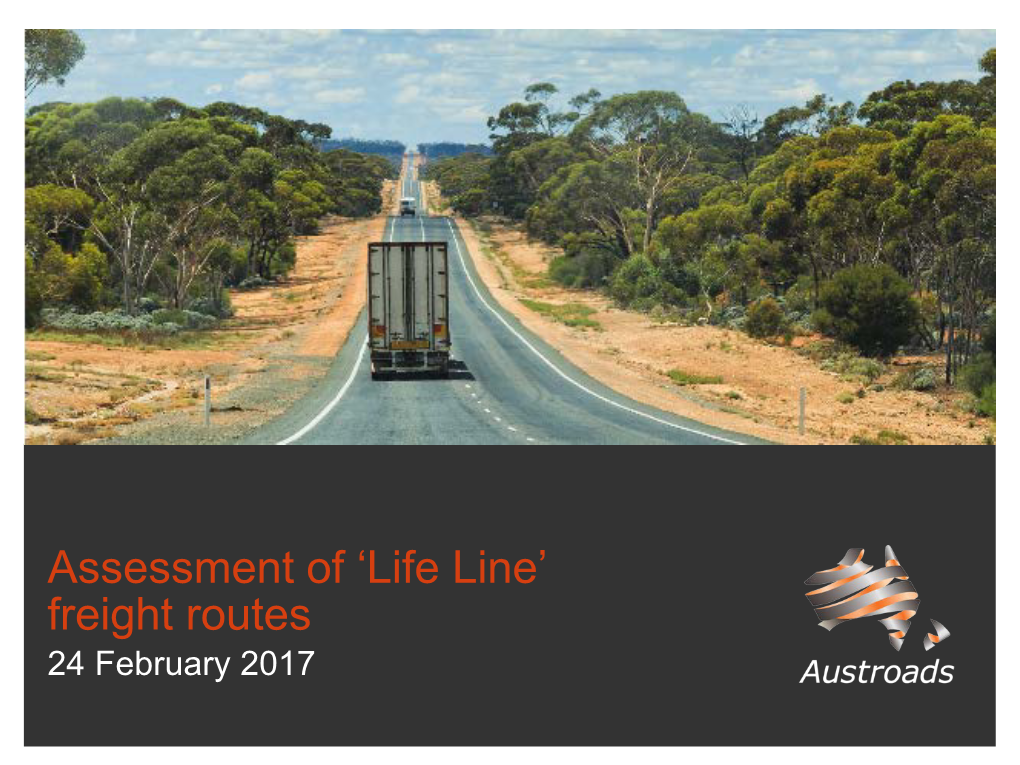 Assessment of 'Life Line' Freight Routes