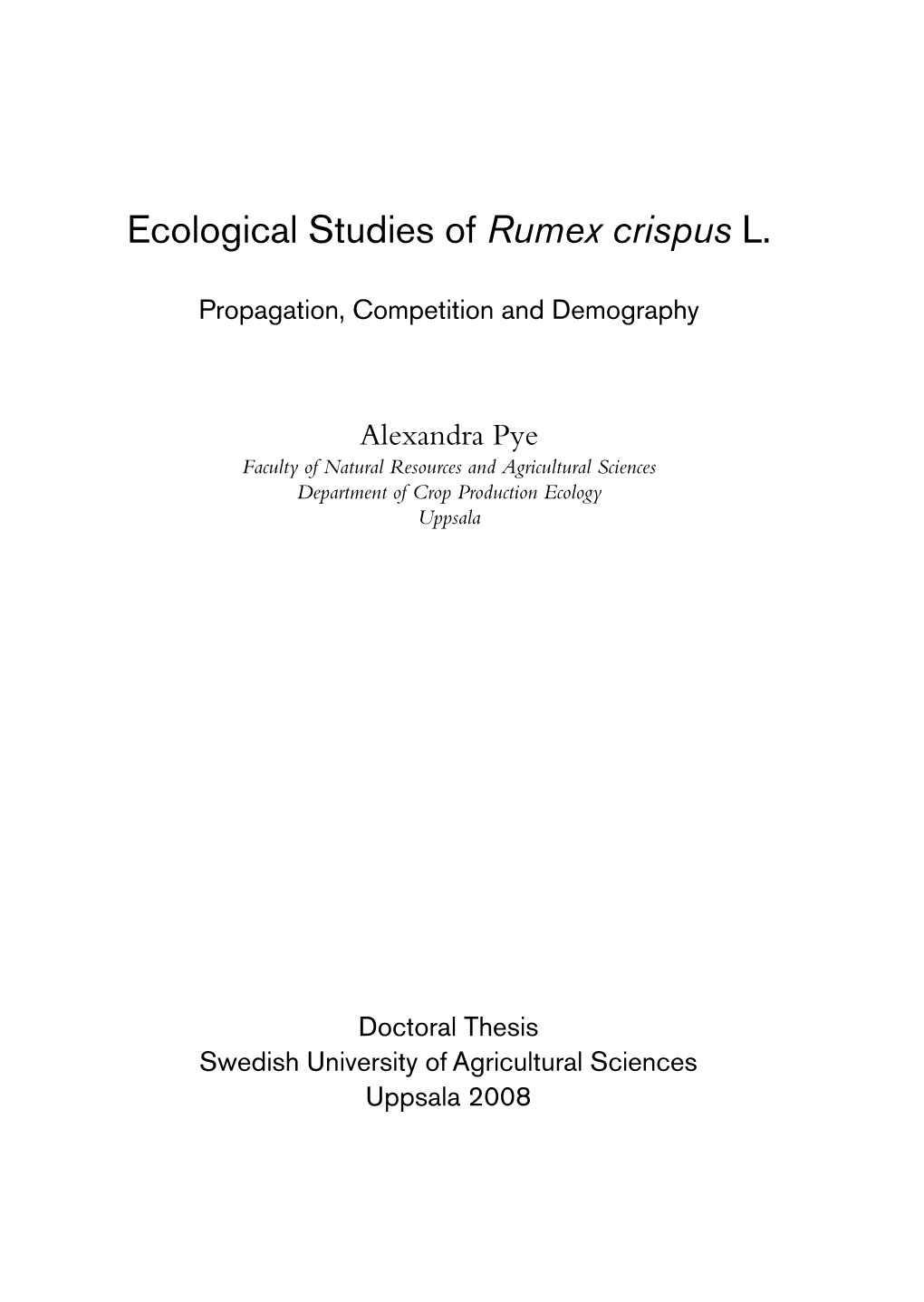 Rumex Crispus L