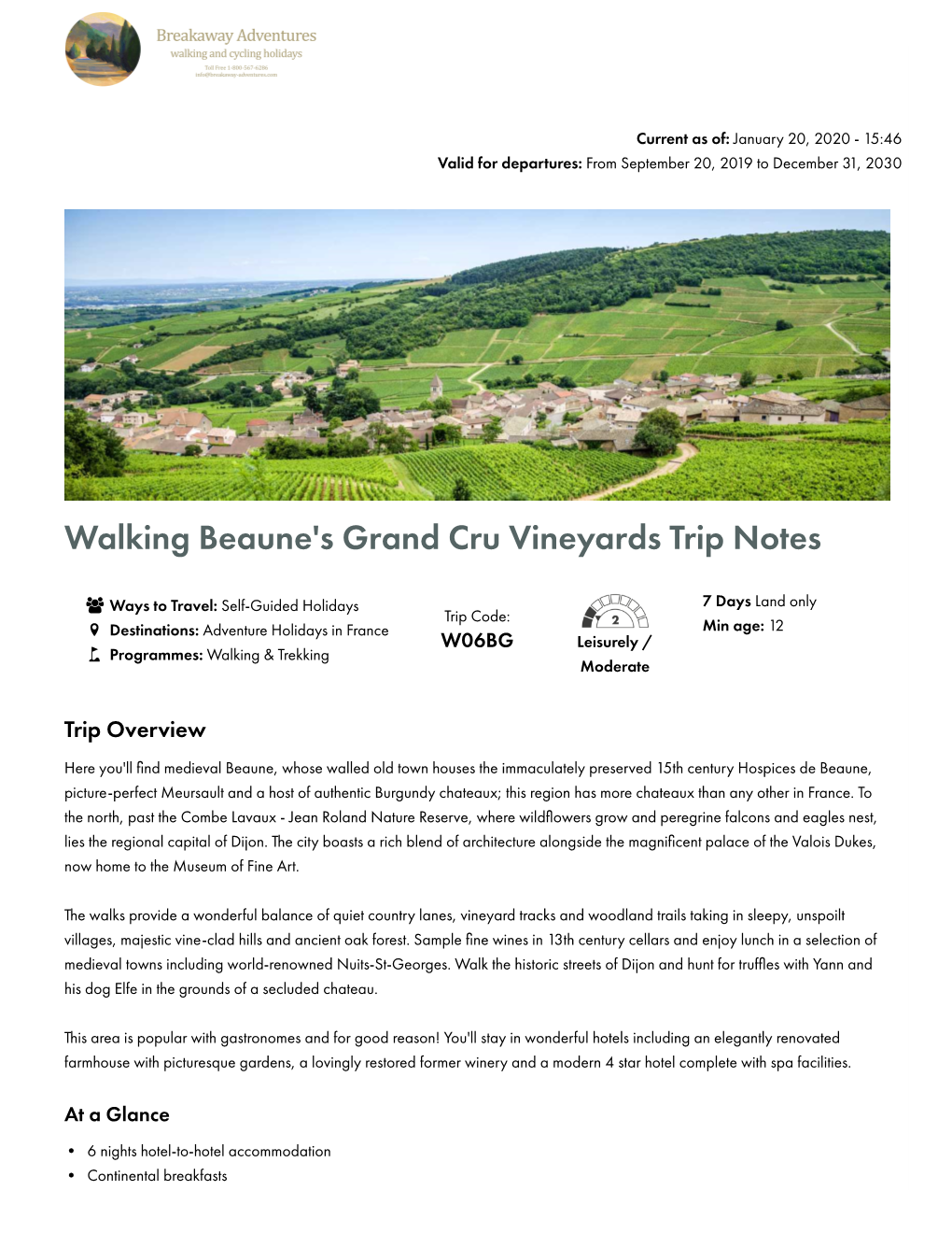 Walking Beaune's Grand Cru Vineyards Trip Notes