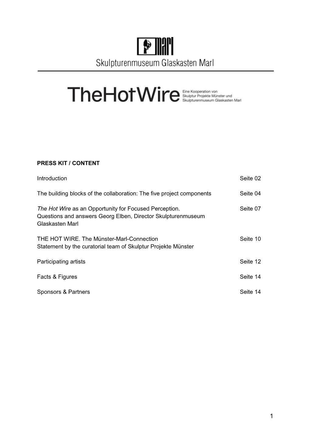 Press Kit the Hot Wire English