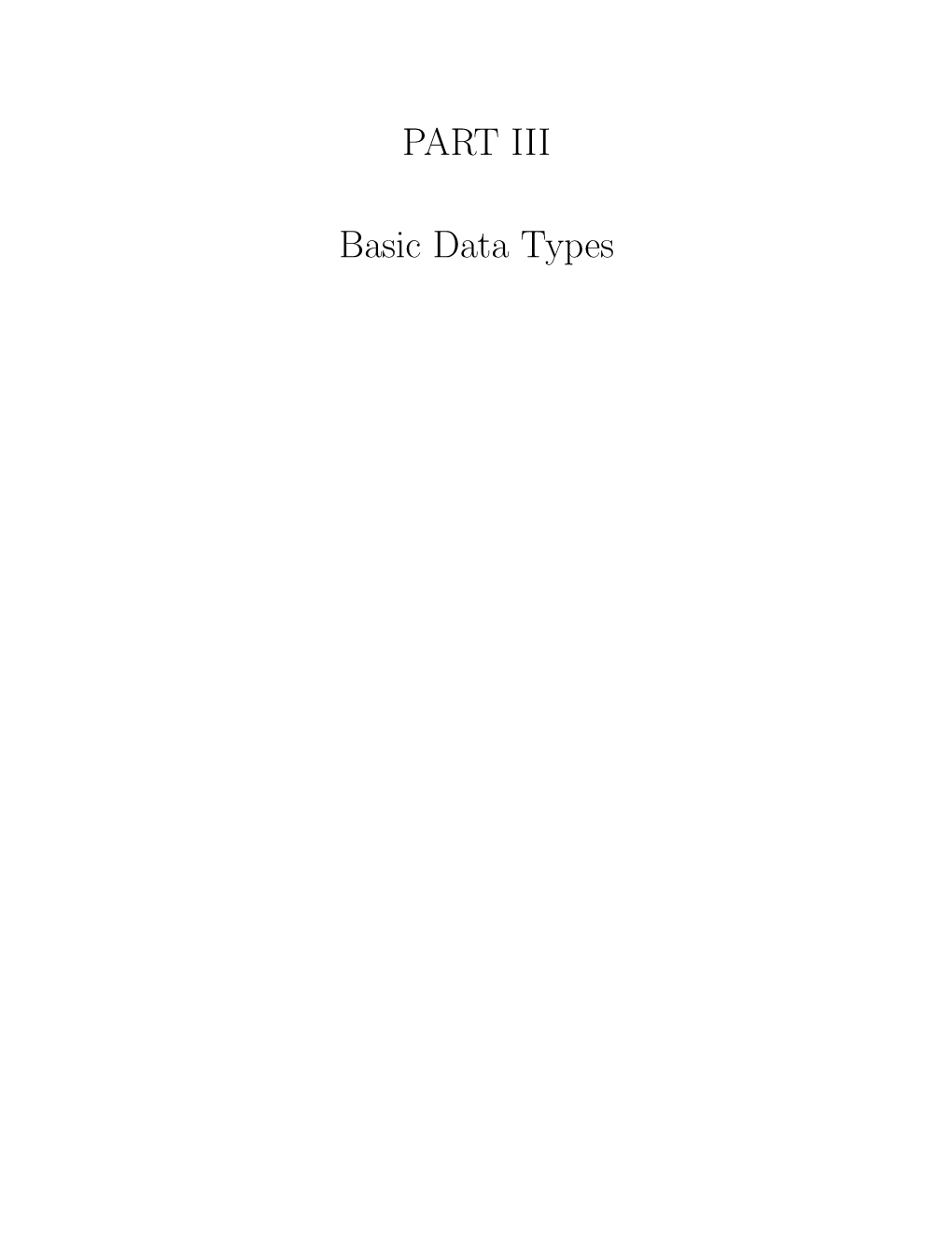 PART III Basic Data Types