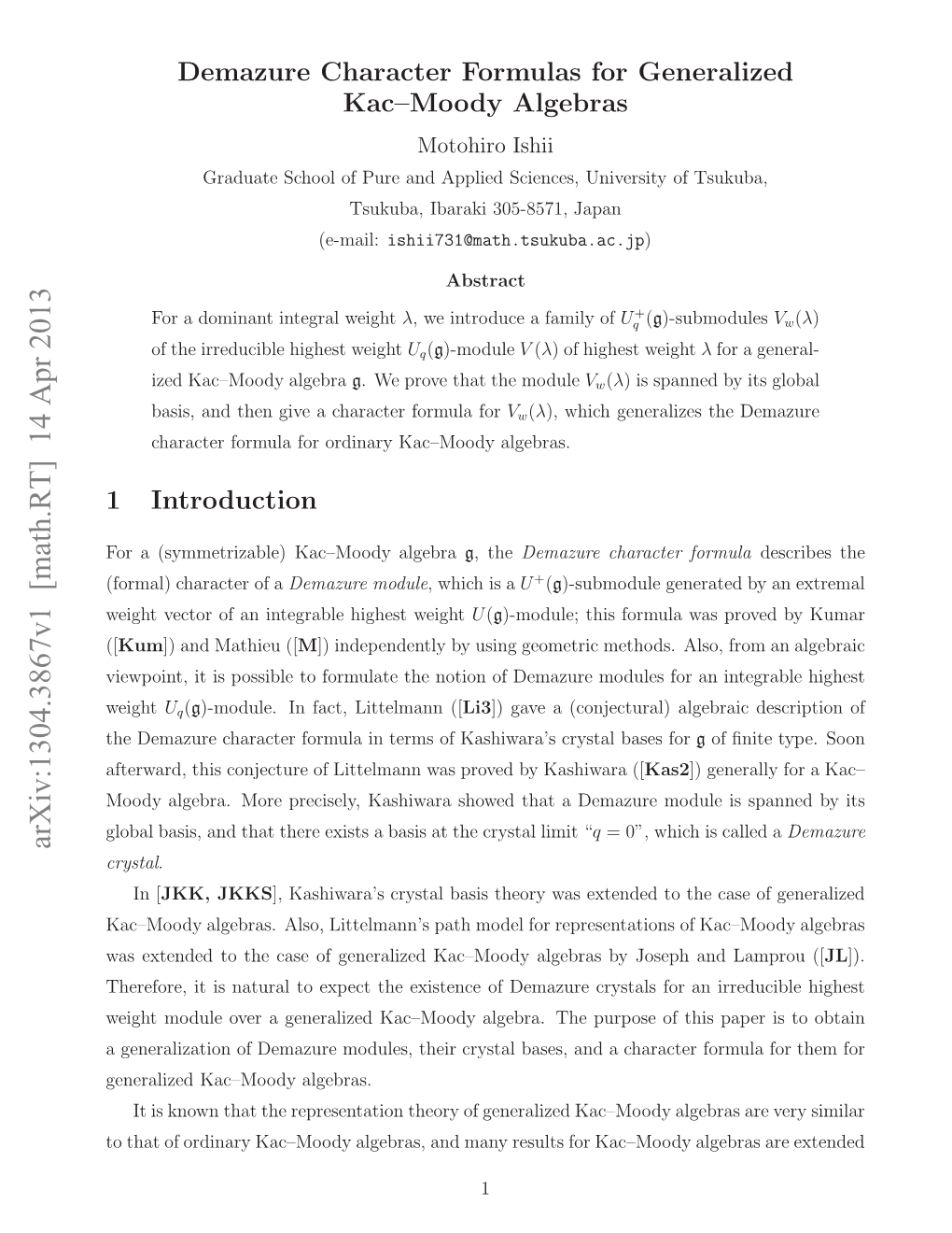 Demazure Character Formulas for Generalized Kac–Moody Algebras