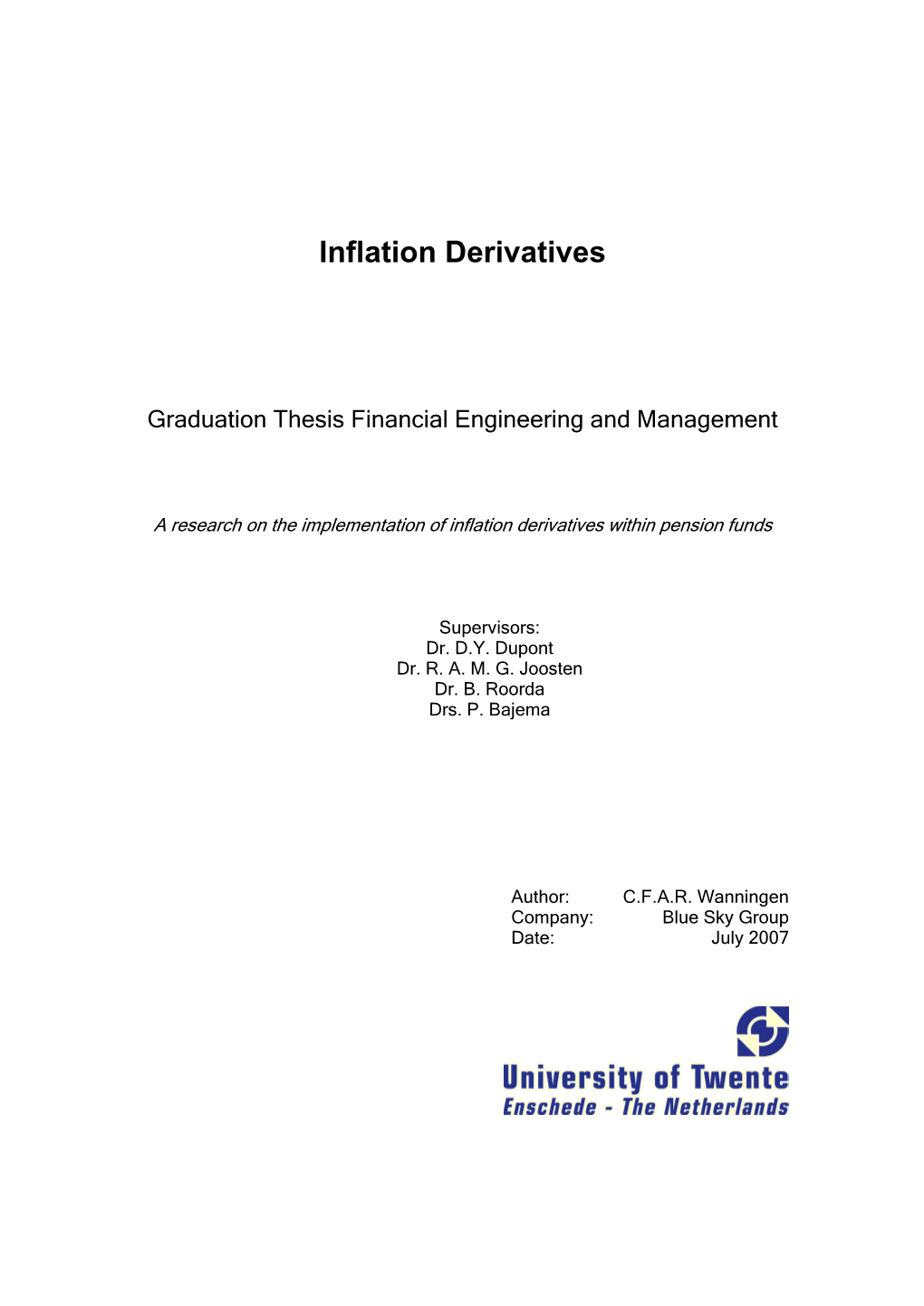 Inflation Derivatives