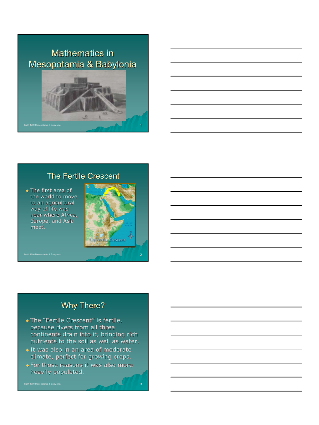 Mathematics in Mesopotamia & Babylonia