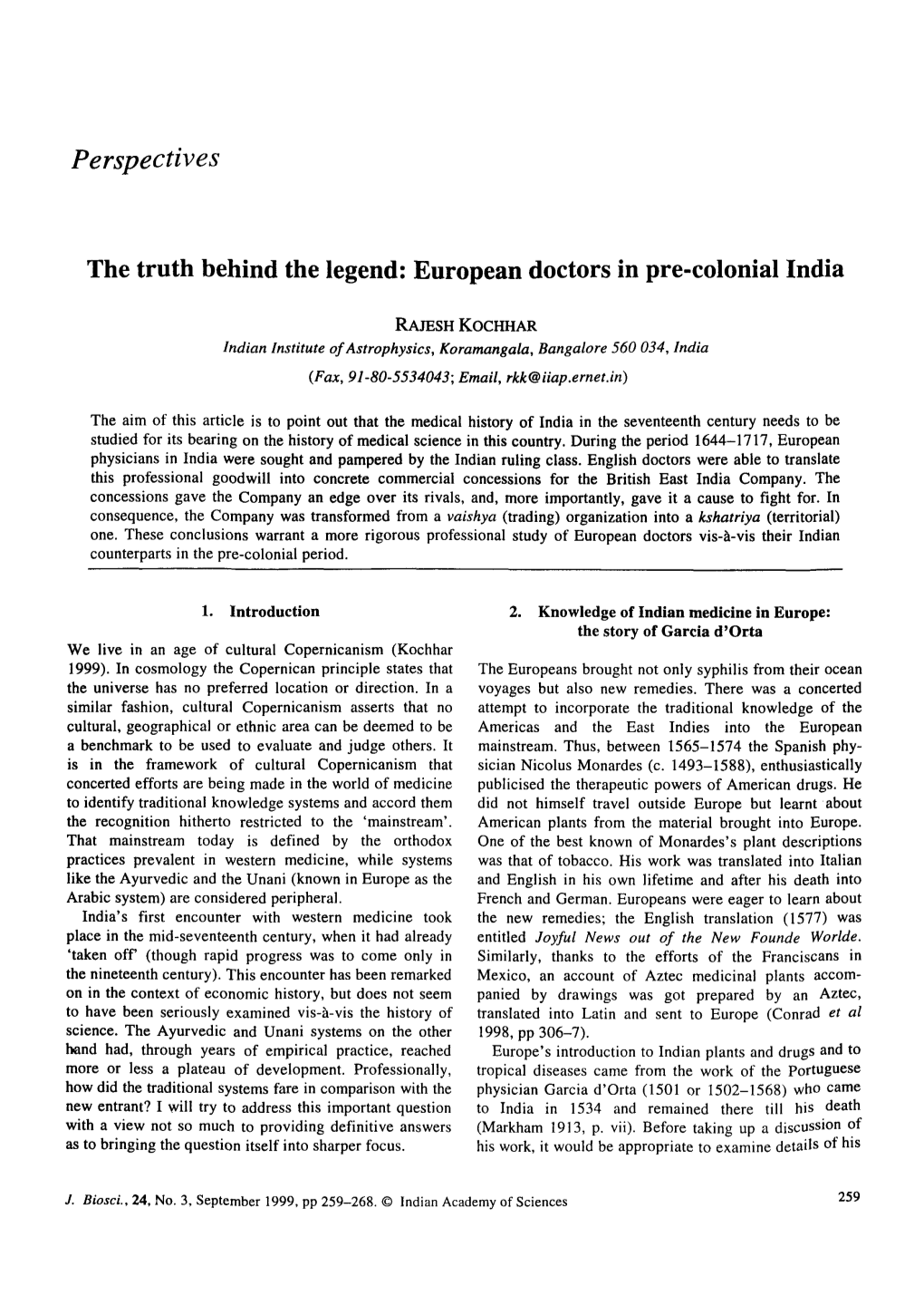 European Doctors in Pre-Colonial India