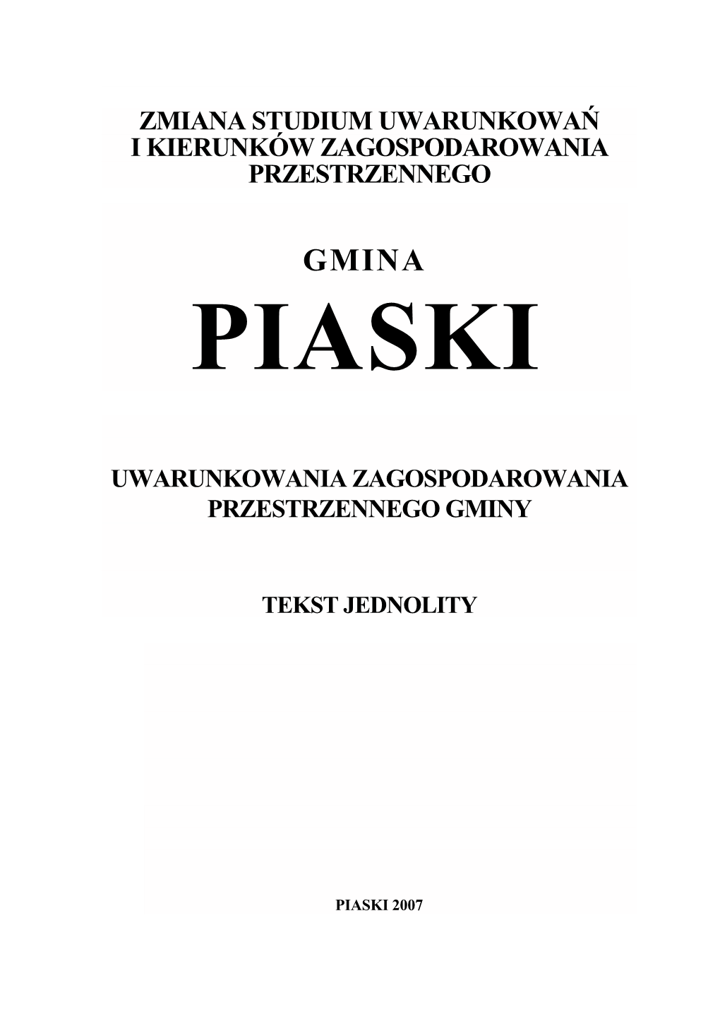 Zmiana Studium Uwarunkowań I Kierunków Zagospodarowania Przestrzennego