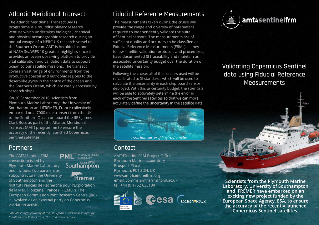 Atlantic Meridional Transect Validating Copernicus Sentinel Data