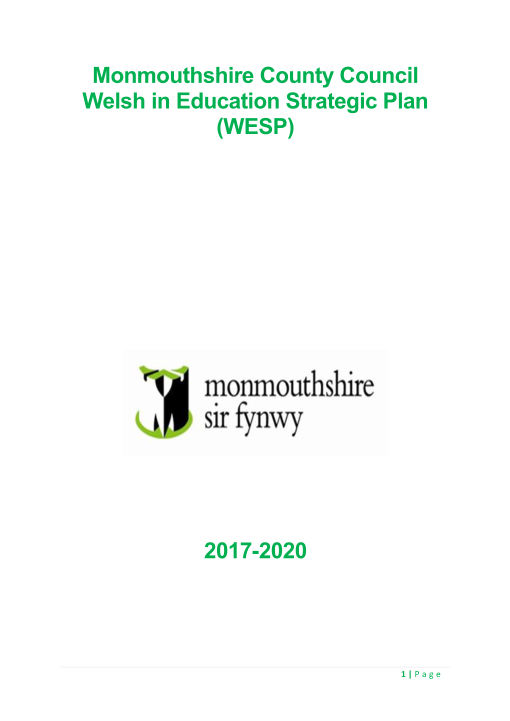 Monmouthshire County Council Welsh in Education Strategic Plan (WESP)