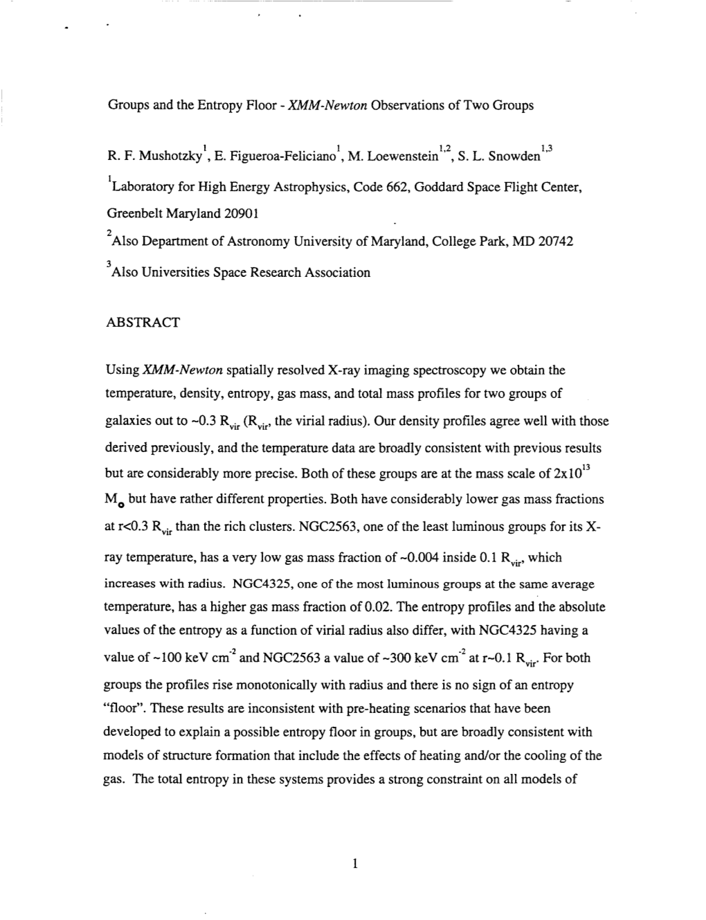 Groups and the Entropy Floor - XMM-Newton Observations of Two Groups