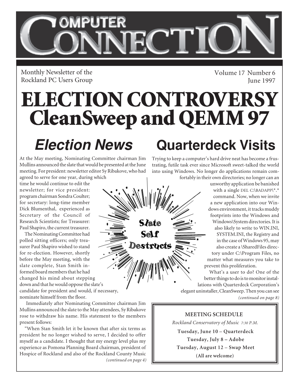 ELECTION CONTROVERSY Cleansweep and QEMM 97