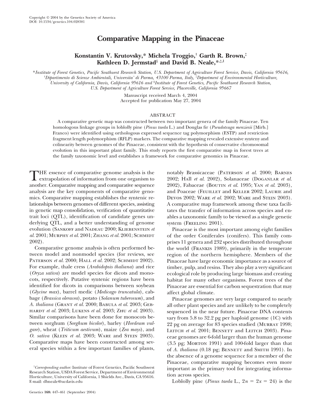 Comparative Mapping in the Pinaceae