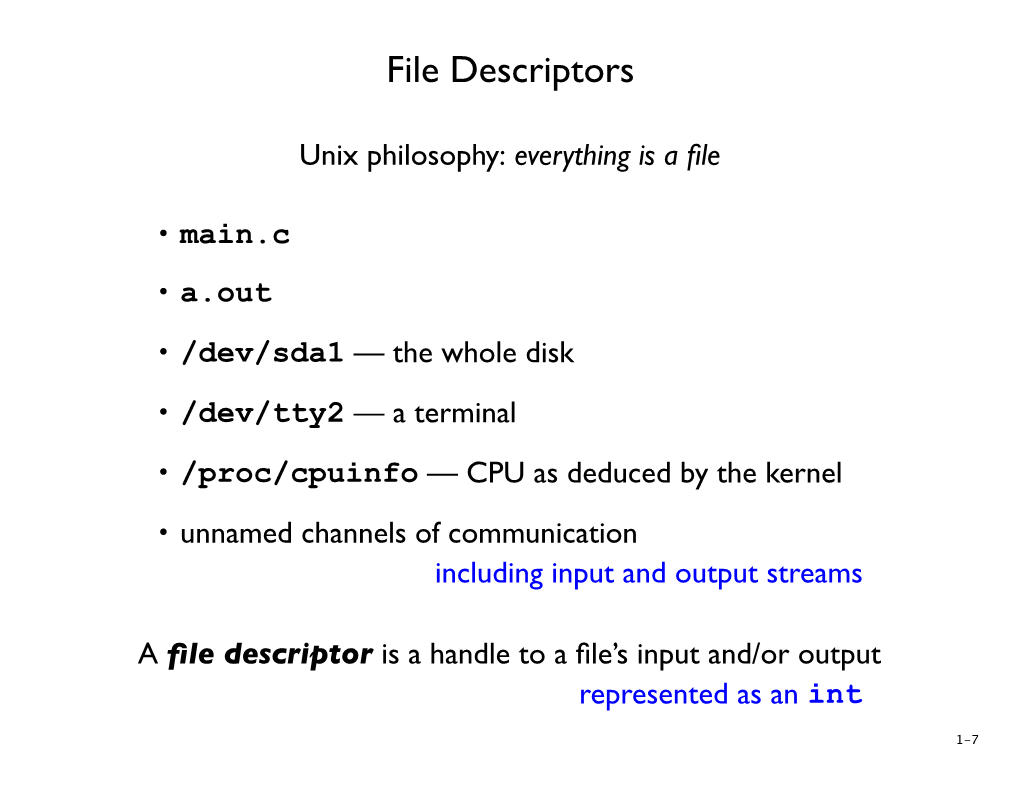 File Descriptors