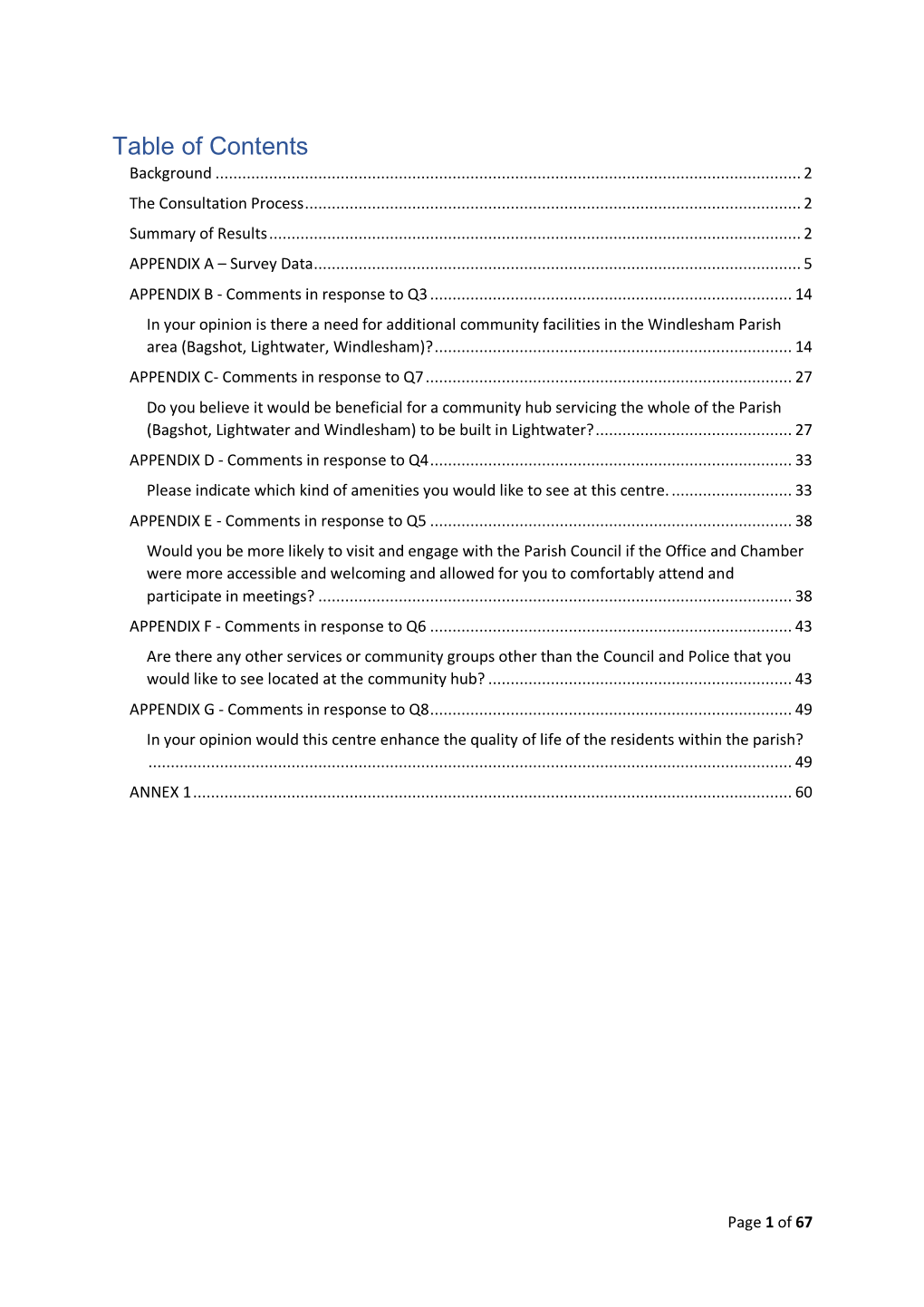 Table of Contents Background