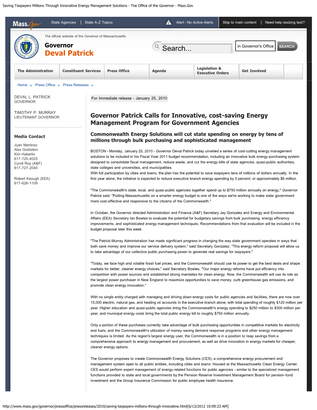 Saving Taxpayers Millions Through Innovative Energy Management Solutions - the Office of the Governor - Mass.Gov