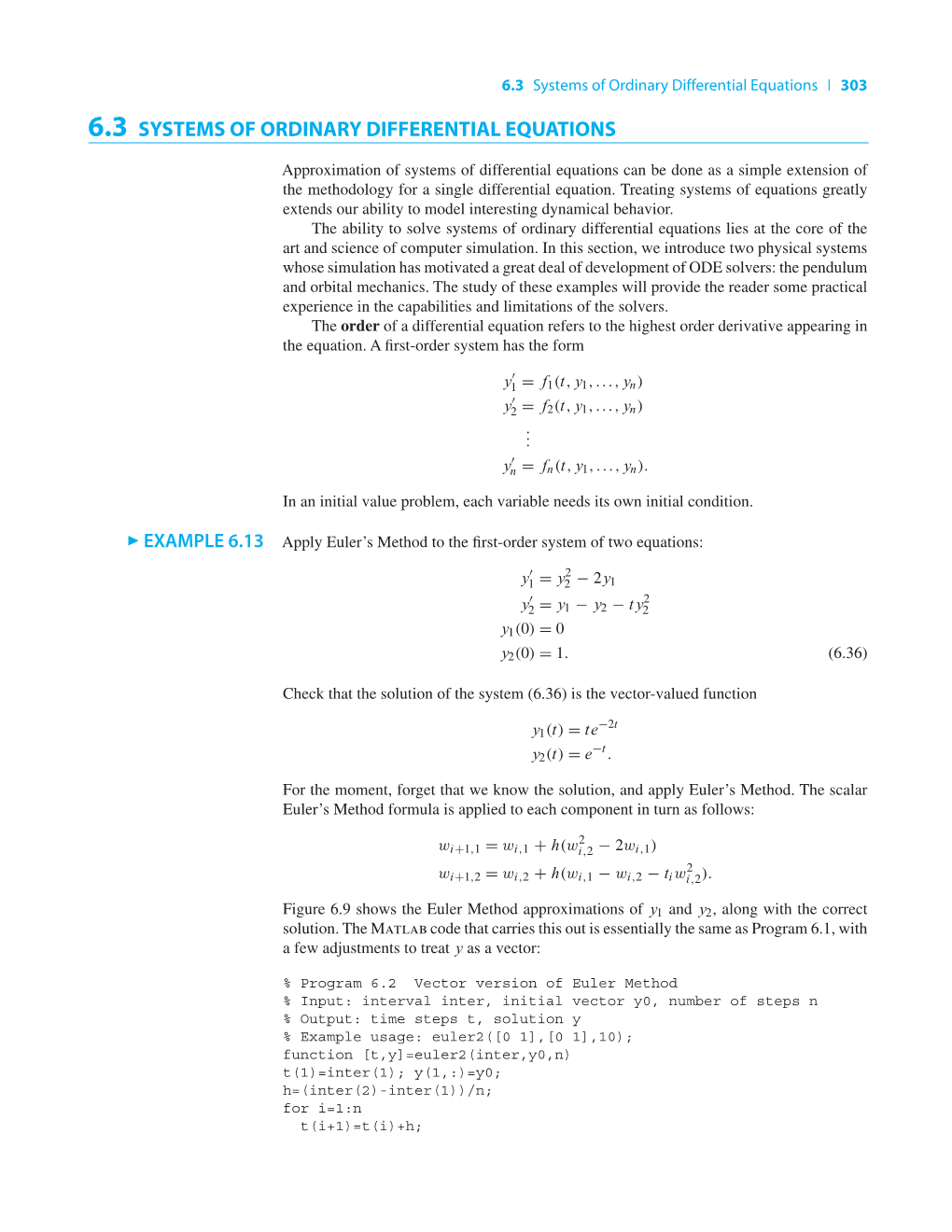 6.3 Systems of Ordinary Differential Equations | 303