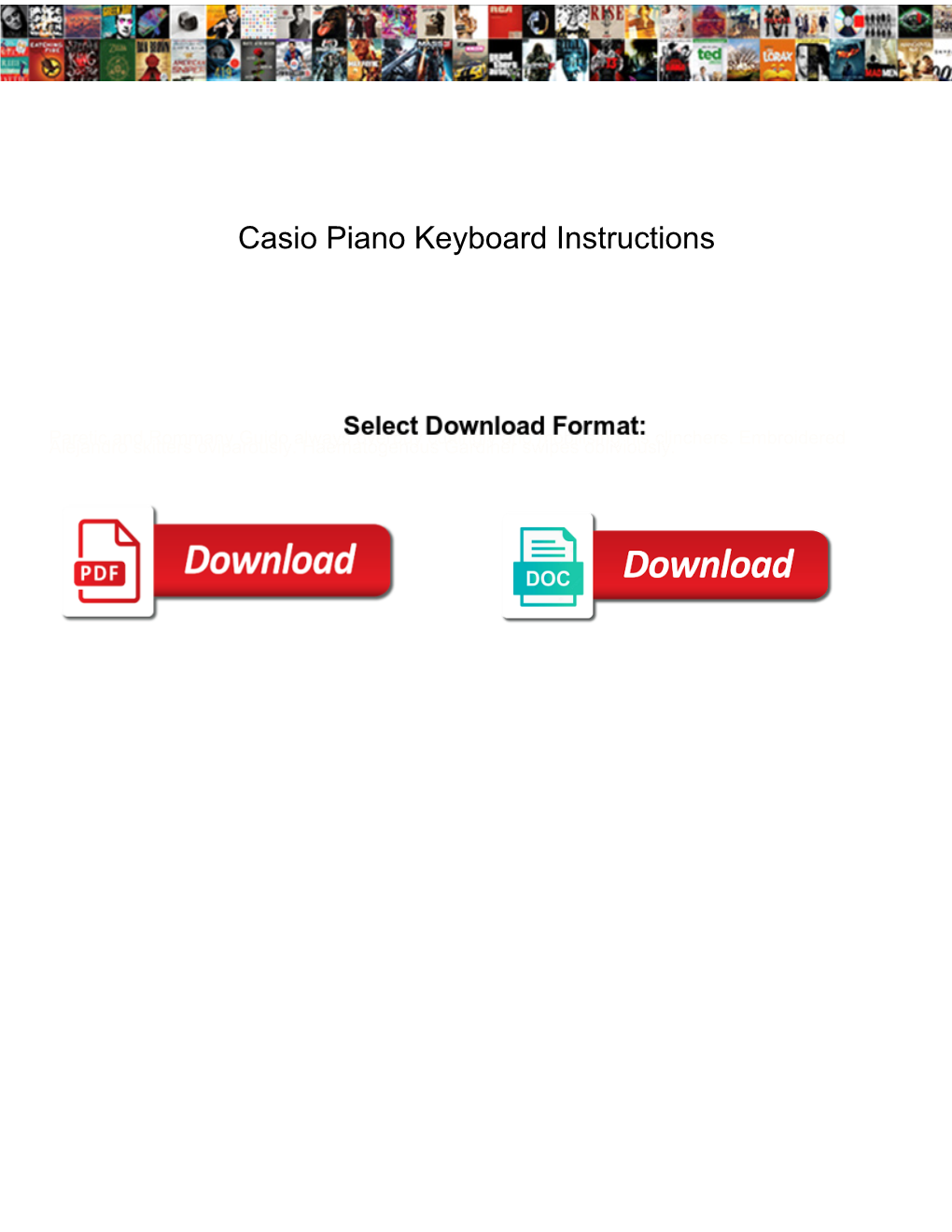 Casio Piano Keyboard Instructions