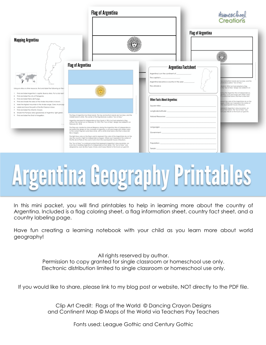 Argentina Geography Printables