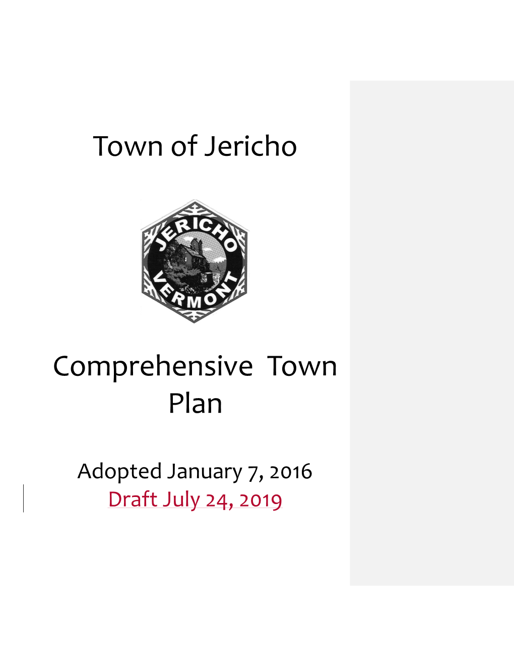 Town of Jericho Comprehensive Town Plan